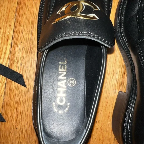 CHANEL LOAFERS BLOCK SHOES CC LOGO - Picture 4 of 16